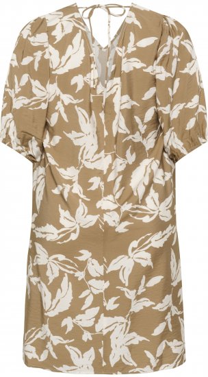 Kaffe Curve Marla Dress Oak Chalk Leaf - Midi suknelės - 