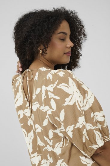 Kaffe Curve Marla Dress Oak Chalk Leaf - Midi suknelės - 