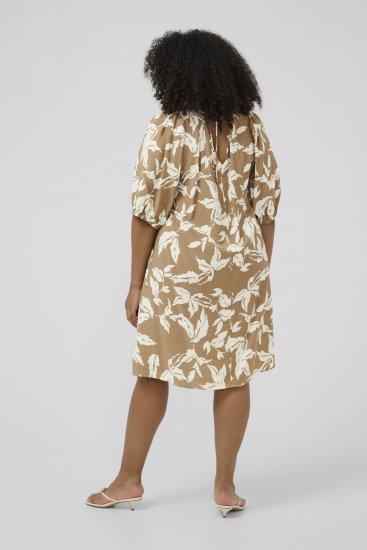 Kaffe Curve Marla Dress Oak Chalk Leaf - Midi suknelės - 