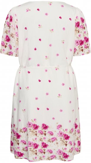 Kaffe Curve Rosa Mini Dress White Rose Border Flower - Mini suknelės - 