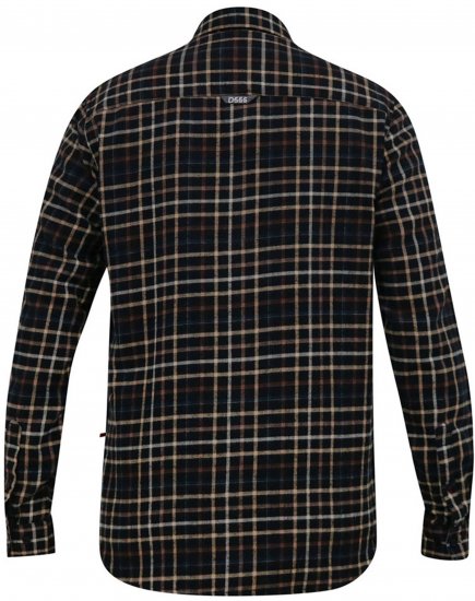 D555 Destin Checked Long Sleeve Shirt Black/Tan Check - Marškiniai ilgomis rankovėmis - 