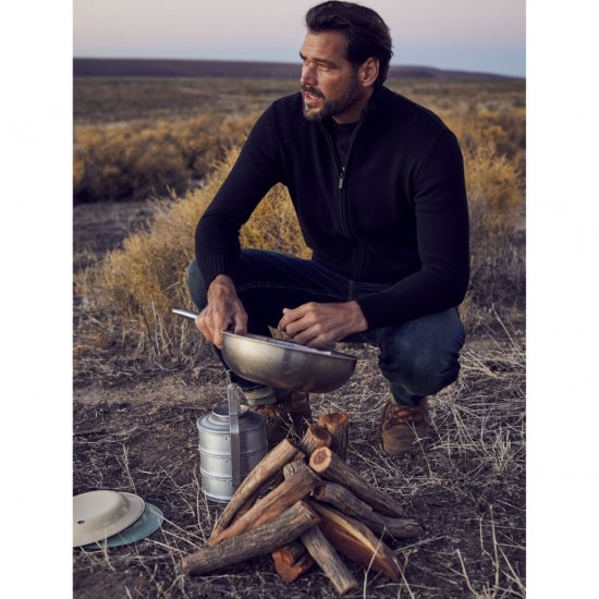 JP1880 Cardigan Knitted with Zipper Black TALL - VYRIŠKI DRABUŽIAI MT-6XLT - Drabužiai aukštiems vyrams