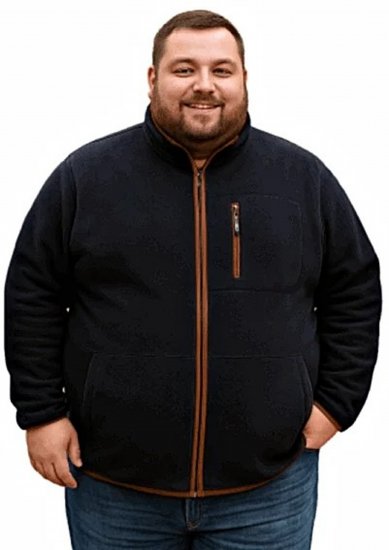 Espionage FL048 Microfleece Jacket Navy - Didelės vyriškos striukės - Didelės vyriškos striukės