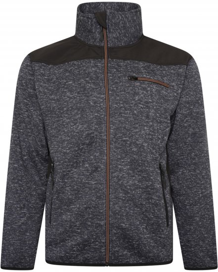 Kam jeans KV133 Twisted Marl Fleece Jacket Black - Didelės vyriškos striukės - Didelės vyriškos striukės