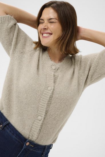 Kaffe Curve Emilia Cardigan Feather Grey Melange - Kardiganai - 