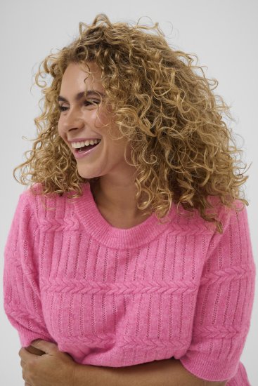 Kaffe Curve Minia Pullover Pink Power Melange - Megzti megztiniai - 