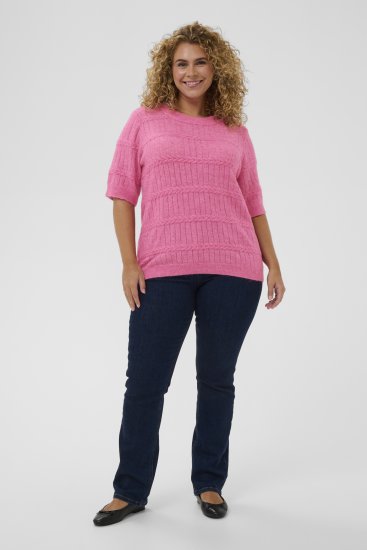 Kaffe Curve Minia Pullover Pink Power Melange - Megzti megztiniai - 