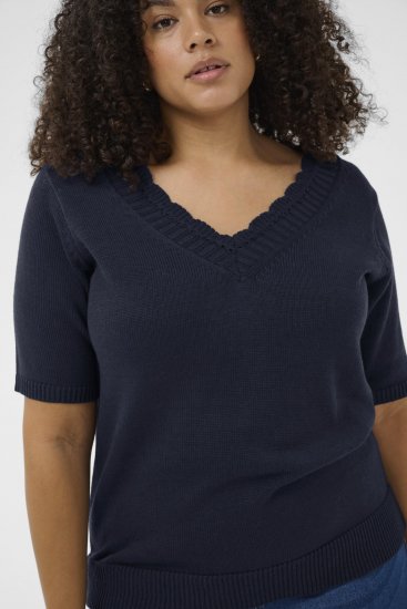 Kaffe Curve Leani Knitted Pullover Midnight Marine - Megzti megztiniai - 