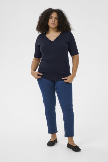 Kaffe Curve Leani Knitted Pullover Midnight Marine - Megzti megztiniai - 