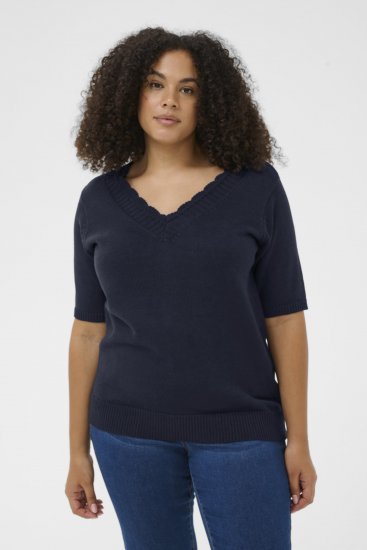 Kaffe Curve Leani Knitted Pullover Midnight Marine - Megzti megztiniai - 