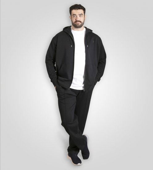Duke Kenilworth Pin Tuck Sleeves Zip Through Hoodie Dark Navy TALL - TALL džemperiai - 