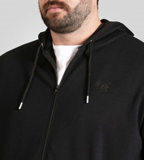 Duke Kenilworth Pin Tuck Sleeves Zip Through Hoodie Dark Navy TALL - TALL džemperiai - 