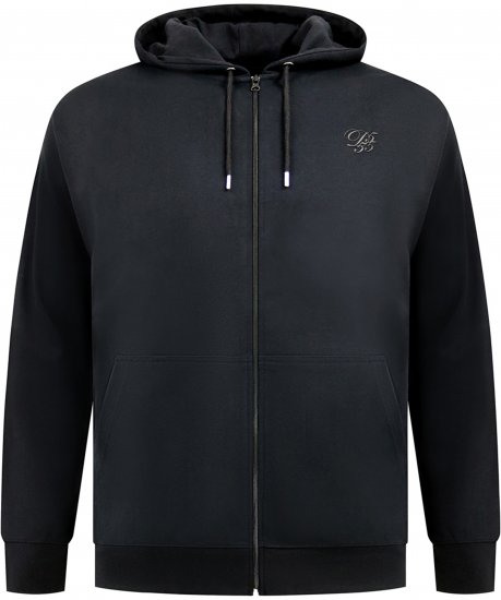 Duke Kenilworth Pin Tuck Sleeves Zip Through Hoodie Dark Navy TALL - TALL džemperiai - 