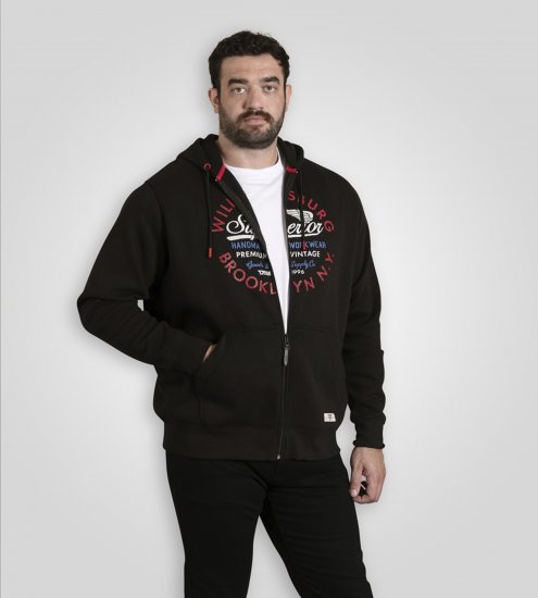 Duke Southampton Brooklyn Chest Print Full Zip Hoodie Black - Megztiniai ir džemperiai - Megztiniai ir Džemperiai - 2XL-14XL