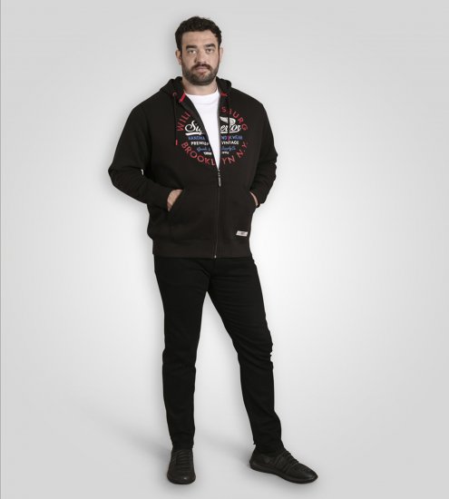 Duke Southampton Brooklyn Chest Print Full Zip Hoodie Black - Megztiniai ir džemperiai - Megztiniai ir Džemperiai - 2XL-14XL