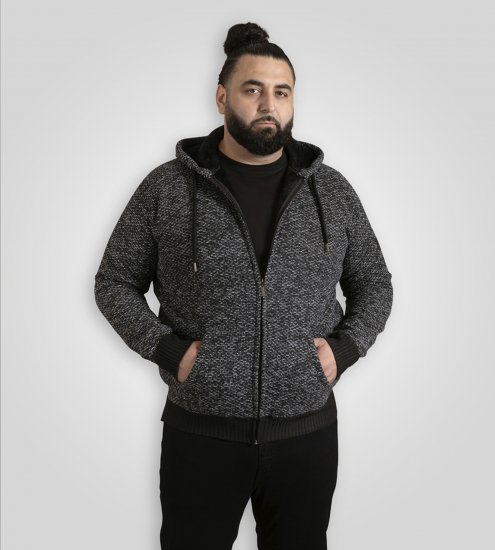 Duke Fareham Bonded Sherpa Lining Knitted Hoodie Grey - Megztiniai ir džemperiai - Megztiniai ir Džemperiai - 2XL-14XL