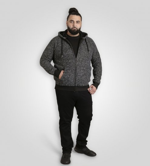 Duke Fareham Bonded Sherpa Lining Knitted Hoodie Grey - Megztiniai ir džemperiai - Megztiniai ir Džemperiai - 2XL-14XL