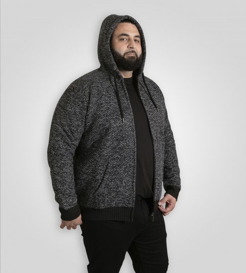 Duke Fareham Bonded Sherpa Lining Knitted Hoodie Grey - Megztiniai ir džemperiai - Megztiniai ir Džemperiai - 2XL-14XL