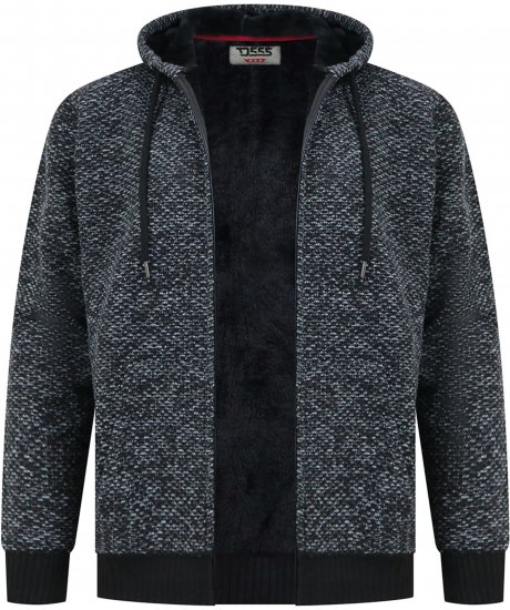 Duke Fareham Bonded Sherpa Lining Knitted Hoodie Grey - Megztiniai ir džemperiai - Megztiniai ir Džemperiai - 2XL-14XL