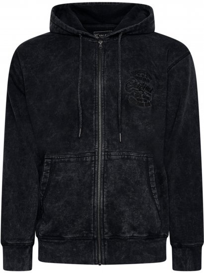 Kam Jeans 7082 Garment DYE with Zipper Hoodie Black - Megztiniai ir džemperiai - Megztiniai ir Džemperiai - 2XL-14XL