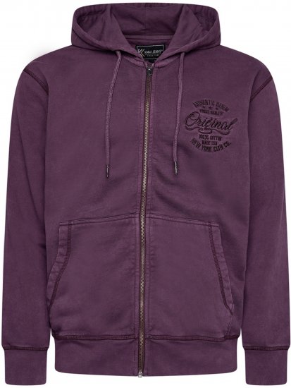 Kam Jeans 7082 Garment DYE with Zipper Hoodie Purple - Megztiniai ir džemperiai - Megztiniai ir Džemperiai - 2XL-14XL