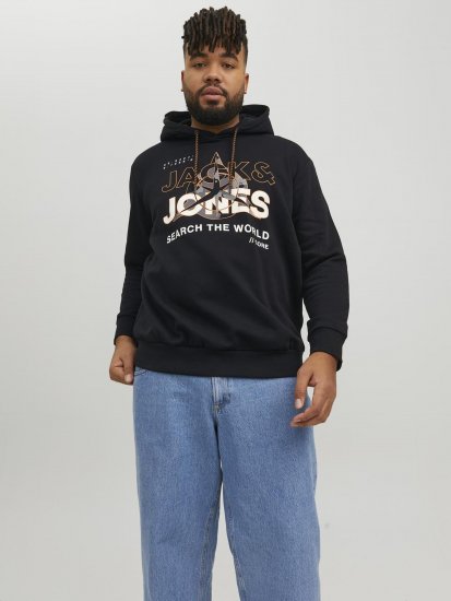 Jack & Jones Hunt Hoodie Black - Megztiniai ir džemperiai - Megztiniai ir Džemperiai - 2XL-14XL