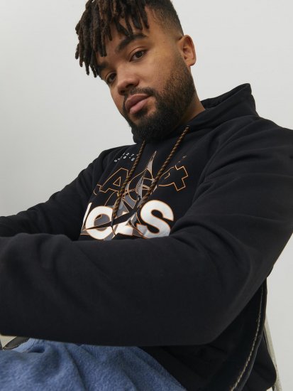Jack & Jones Hunt Hoodie Black - Megztiniai ir džemperiai - Megztiniai ir Džemperiai - 2XL-14XL