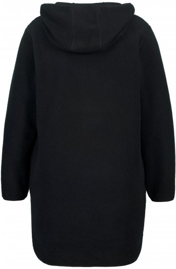 Ulla Popken Teddy Fleece Hooded Zip Neck Sweatshirt Black - Megztiniai ir džemperiai - 