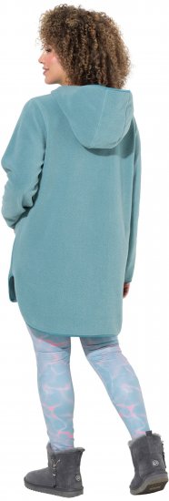 Ulla Popken Teddy Fleece Hooded Zip Neck Sweatshirt Ice Green - Megztiniai ir džemperiai - 