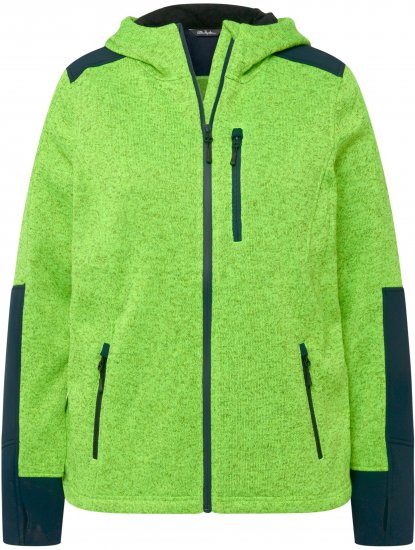 Ulla Popken Contrast Inserts Sweater Knit Hoodie Light Green - Megztiniai ir džemperiai - 