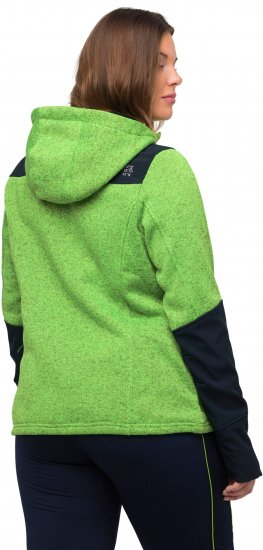 Ulla Popken Contrast Inserts Sweater Knit Hoodie Light Green - Megztiniai ir džemperiai - 