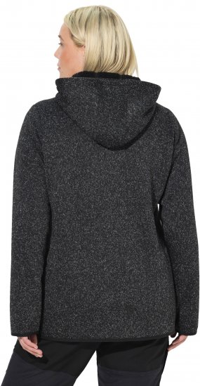 Ulla Popken Sweater Knit Fleece Hoodie Black - Megztiniai ir džemperiai - 