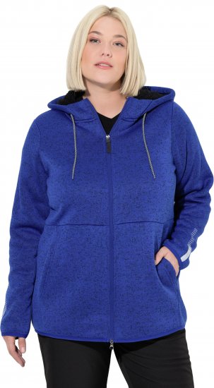 Ulla Popken Sweater Knit Fleece Hoodie Capri Blue - Megztiniai ir džemperiai - 