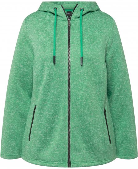 Ulla Popken Melange Knit Fleece Lined Hoodie Spring Green - Megztiniai ir džemperiai - 