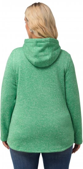 Ulla Popken Melange Knit Fleece Lined Hoodie Spring Green - Megztiniai ir džemperiai - 