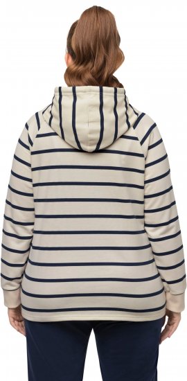 Ulla Popken Stripe Print Loungewear Hoodie Chalk - Megztiniai ir džemperiai - 