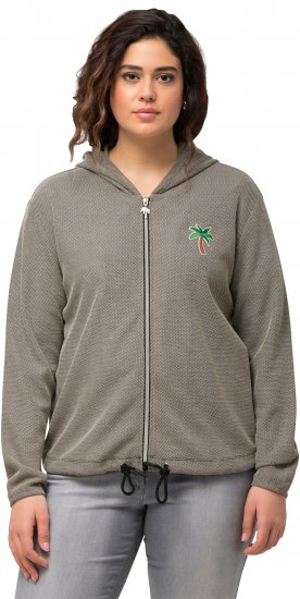 Ulla Popken Drawstring Hem Zip-Up Hoodie Grey - Megztiniai ir džemperiai - 