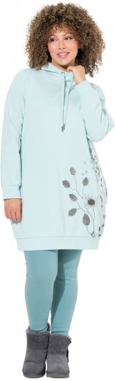 Ulla Popken Oversized Grass Graphic Hoodie Glacier Green - Megztiniai ir džemperiai - 