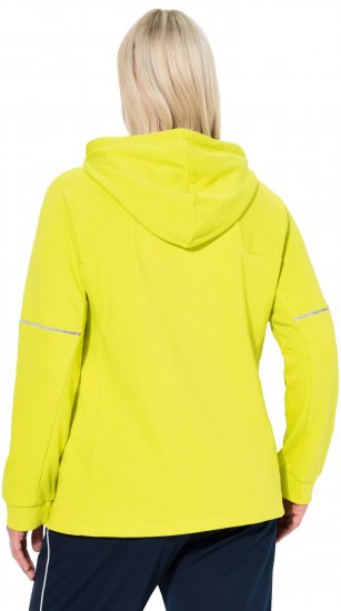 Ulla Popken Zippered Pocket and Reflective Piping Hoodie Green Apple - Megztiniai ir džemperiai - 
