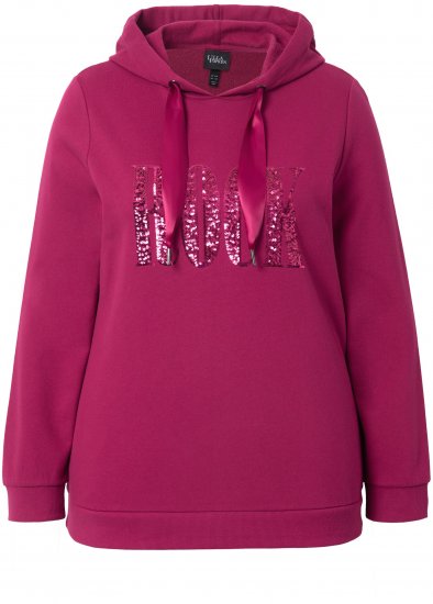 Ulla Popken Rock Sequined Hoodie Ruby - Megztiniai ir džemperiai - 