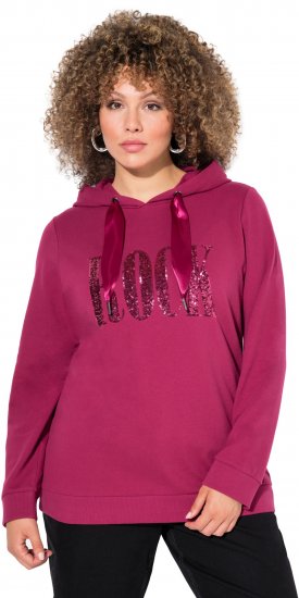 Ulla Popken Rock Sequined Hoodie Ruby - Megztiniai ir džemperiai - 