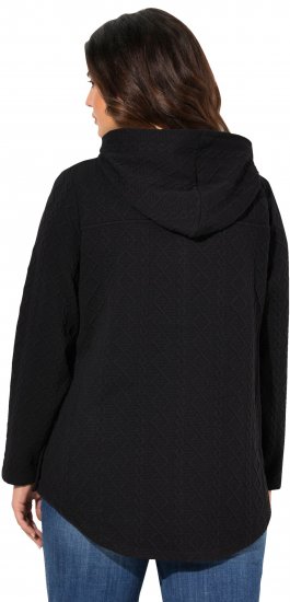 Ulla Popken Cable Knit Long Sleeve Hoodie Black - Megztiniai ir džemperiai - 