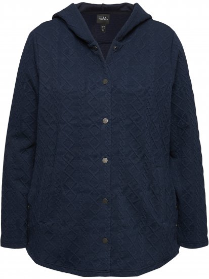 Ulla Popken Cable Knit Long Sleeve Hoodie Navy - Megztiniai ir džemperiai - 