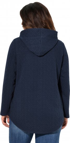 Ulla Popken Cable Knit Long Sleeve Hoodie Navy - Megztiniai ir džemperiai - 