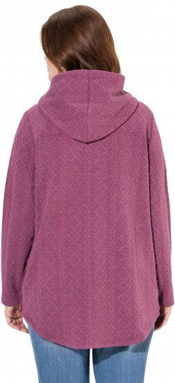 Ulla Popken Cable Knit Long Sleeve Hoodie Berry - Megztiniai ir džemperiai - 