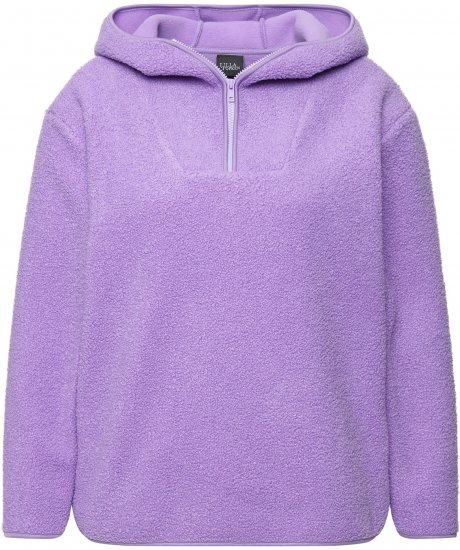 Ulla Popken Teddy Plush Long Sleeve Hoodie Pale Lilac - Megztiniai ir džemperiai - 
