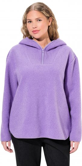 Ulla Popken Teddy Plush Long Sleeve Hoodie Pale Lilac - Megztiniai ir džemperiai - 