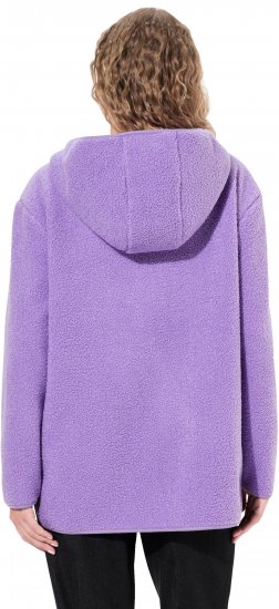 Ulla Popken Teddy Plush Long Sleeve Hoodie Pale Lilac - Megztiniai ir džemperiai - 