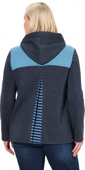 Ulla Popken Waffle Pique Contrast Color Hoodie Navy - Megztiniai ir džemperiai - 