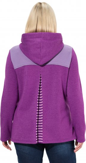 Ulla Popken Waffle Pique Contrast Color Hoodie Dark Purple - Megztiniai ir džemperiai - 